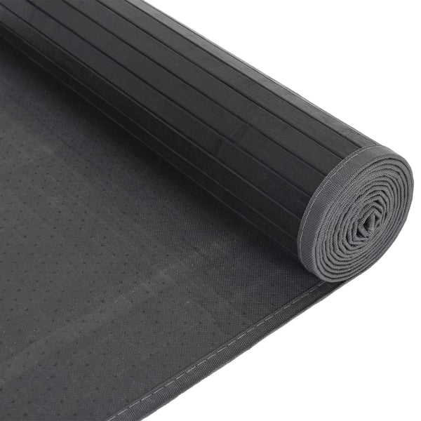 Grauer Bambus Teppich 80x500 cm