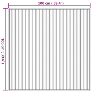 Quadratischer Bambus Teppich Natur 100x100 cm