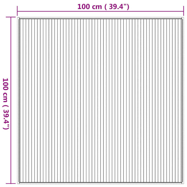 Quadratischer Bambus Teppich Natur 100x100 cm
