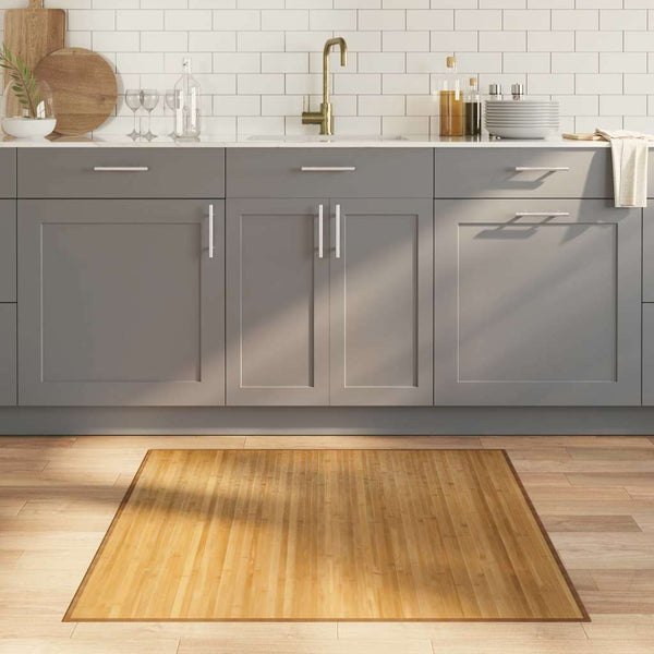 Quadratischer Bambus Teppich Natur 100x100 cm