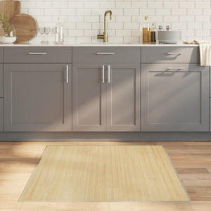 Quadratischer Bambus Teppich Natur 100x100 cm