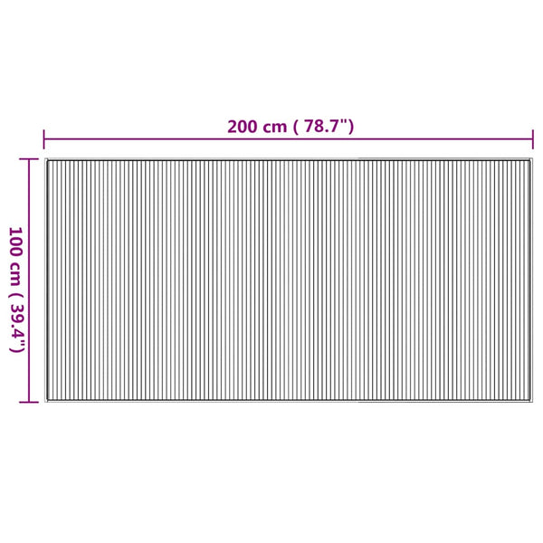 Bambus Teppich Natur Rechteckig 100x200 cm