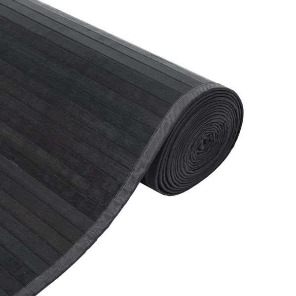 Grauer Bambus Teppich 100x200 cm