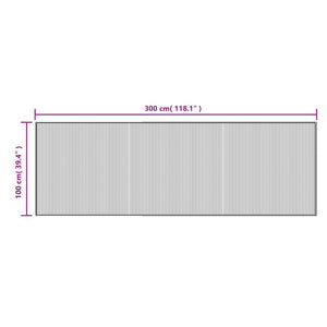 Schwarzer Bambus Teppich 100x300 cm