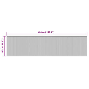 Schwarzer Bambus Teppich 100x400 cm