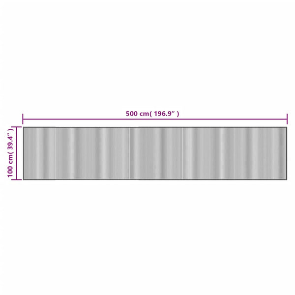 Schwarzer Bambus Teppich 100x500 cm