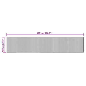 Dunkelbrauner Bambus Teppich 100x500 cm