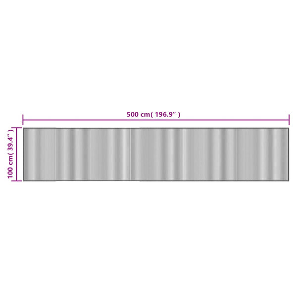 Dunkelbrauner Bambus Teppich 100x500 cm