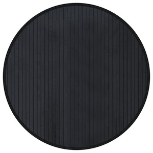 Runder Bambus Teppich Schwarz 60 cm