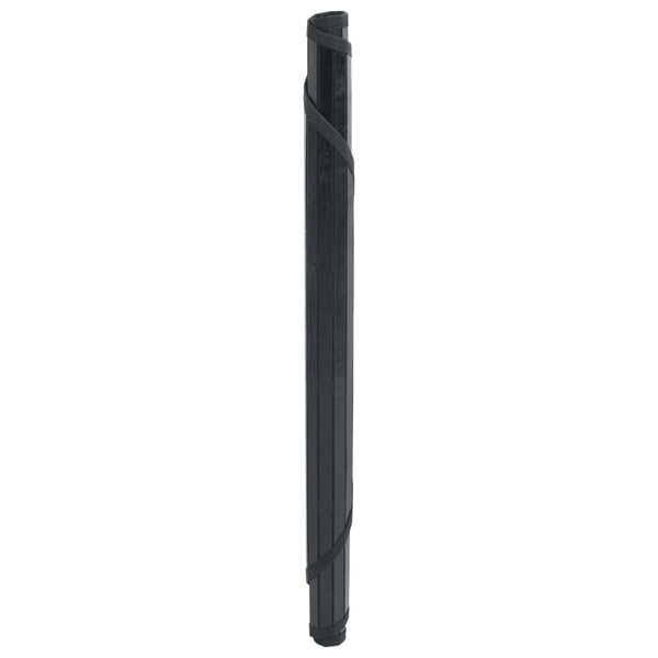 Runder Bambus Teppich Schwarz 60 cm
