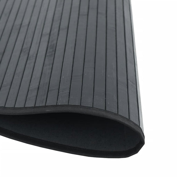Runder Bambus Teppich Schwarz 60 cm