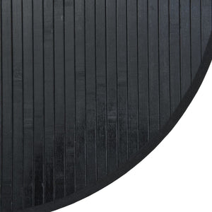 Runder Bambus Teppich Schwarz 60 cm
