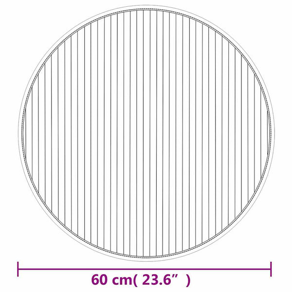 vidaXL Tapis Rond Clair Naturel 60 cm Bambou