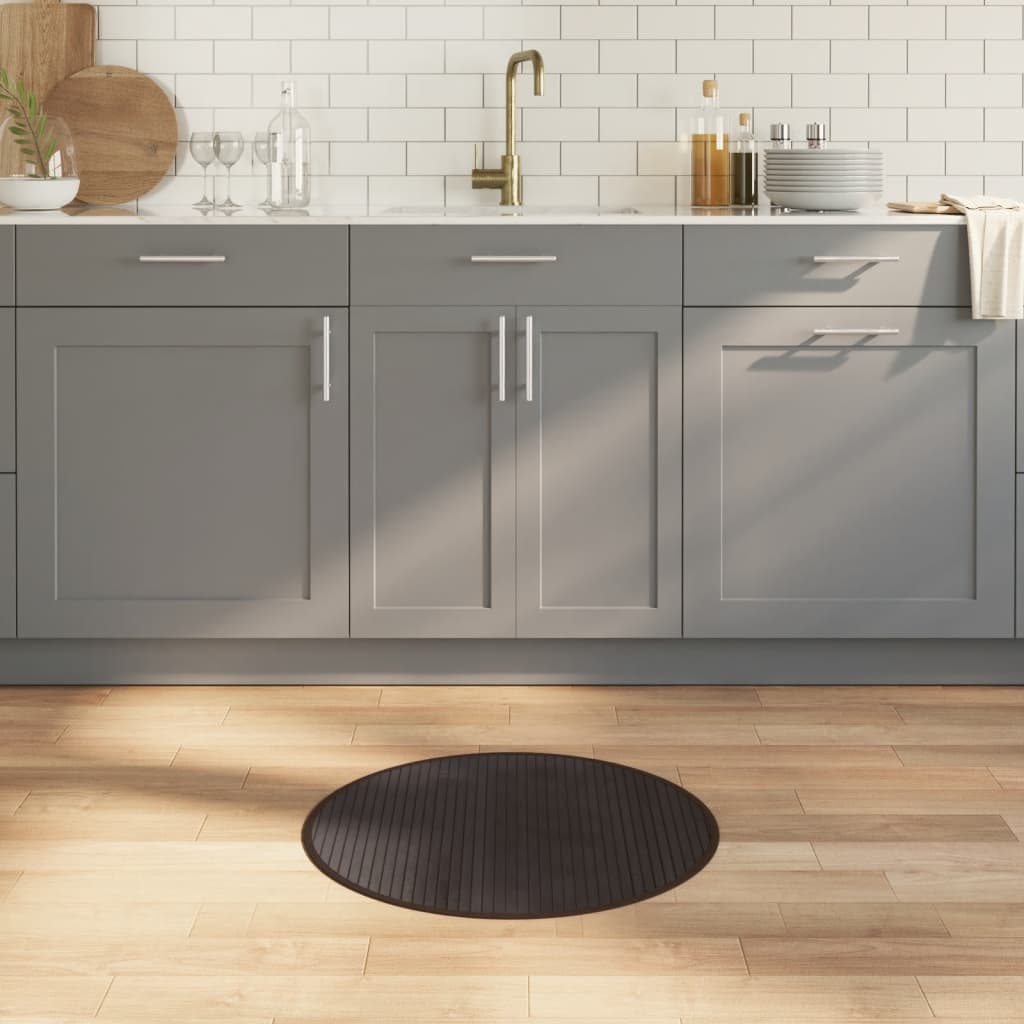 Runder Teppich Dunkelbraun 60cm Bambus