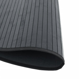 Runder Bambus Teppich Schwarz 80 cm