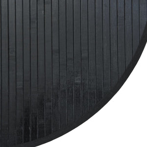 Runder Bambus Teppich Schwarz 80 cm