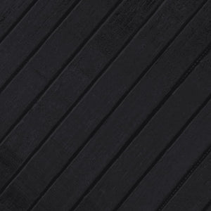 Runder Bambus Teppich Schwarz 80 cm