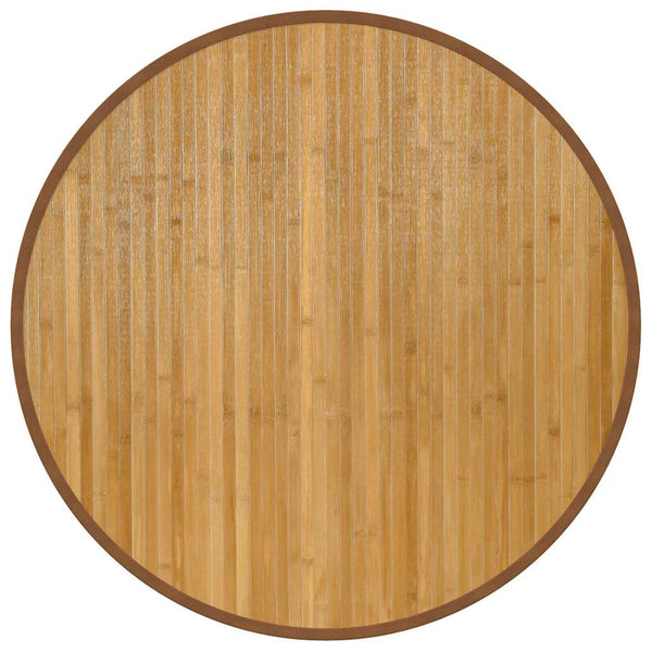 Runder Bambus Teppich Natur 80 cm