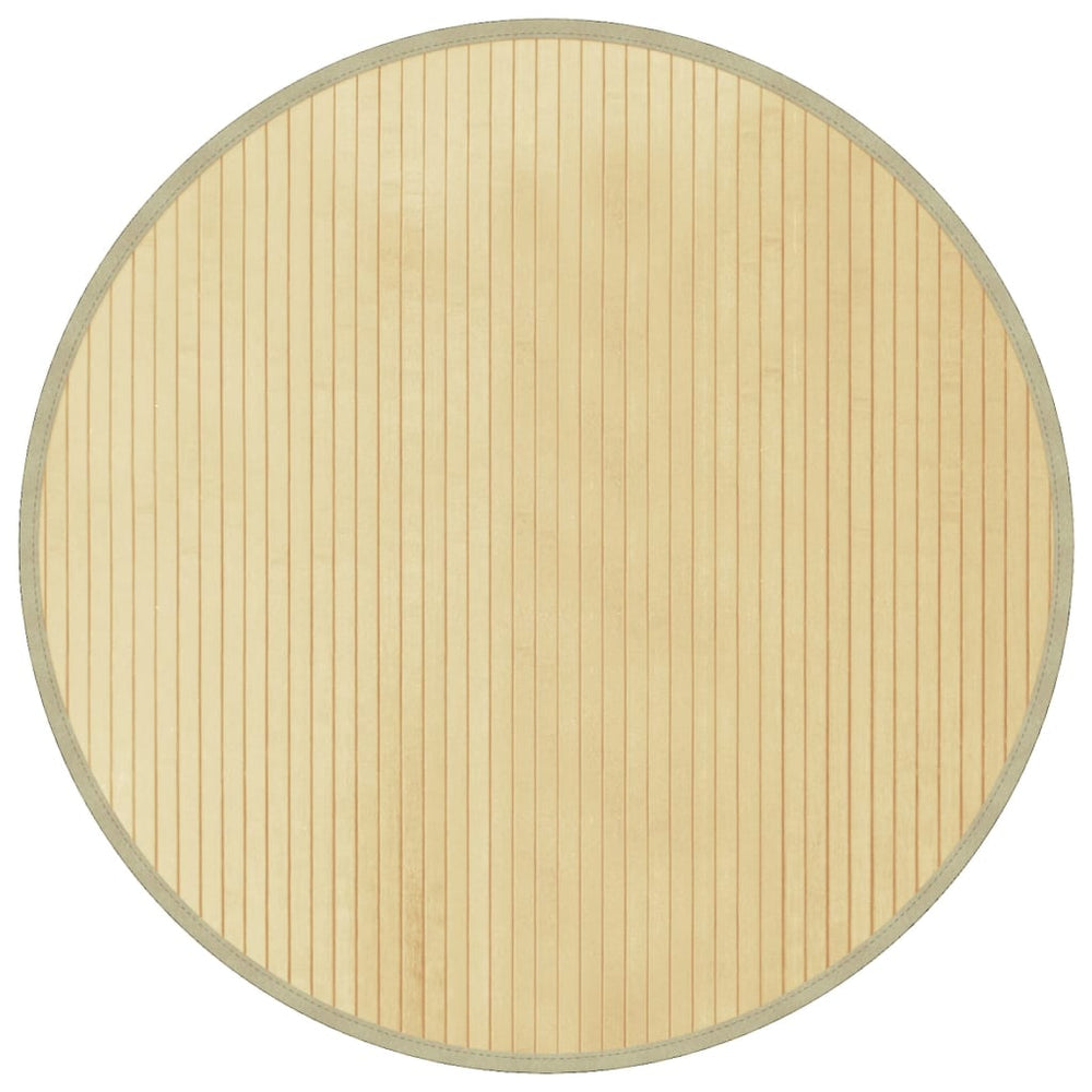 Runder Bambus Teppich Natur 80 cm
