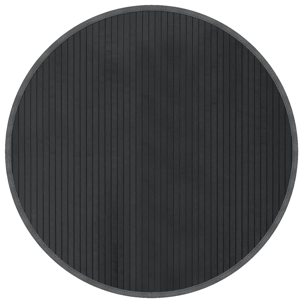 Runder Teppich Grau 80cm Bambus