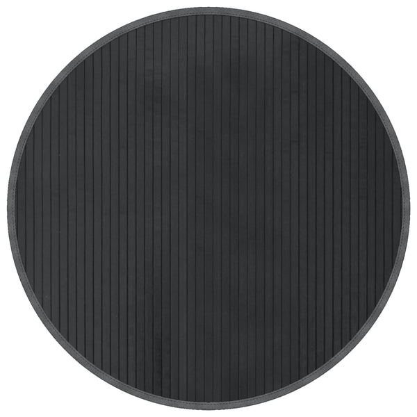 Runder Teppich Grau 80cm Bambus