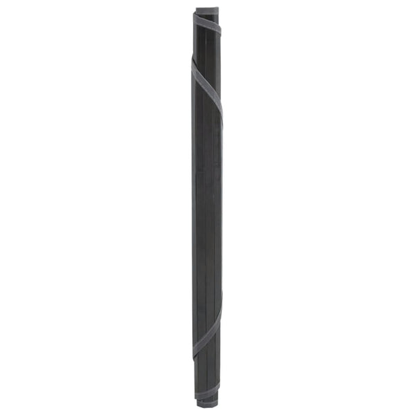 Runder Teppich Grau 80cm Bambus