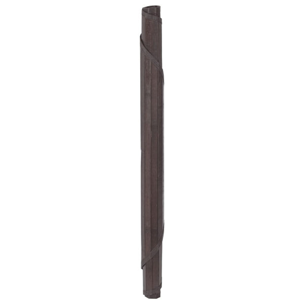 Runder Teppich Dunkelbraun Bambus 80cm