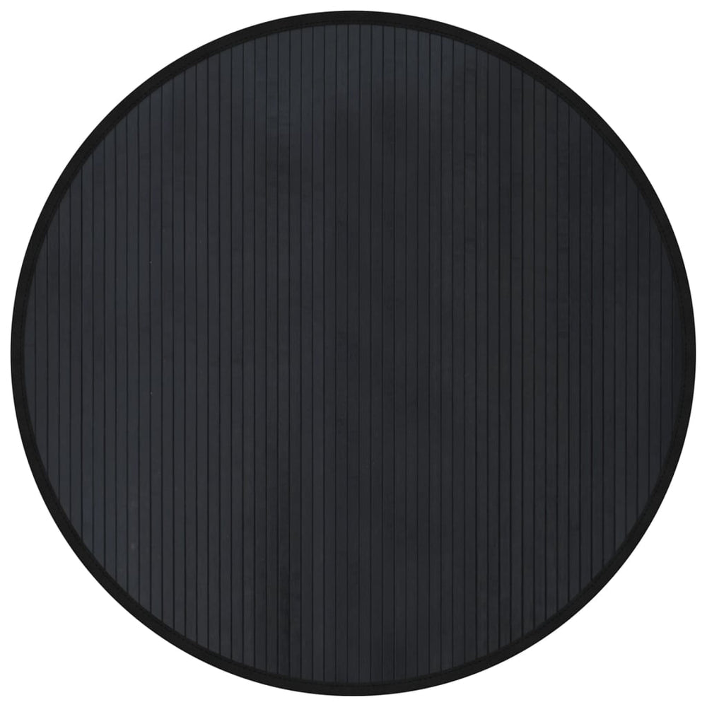 Runder Bambus Teppich Schwarz - 100cm