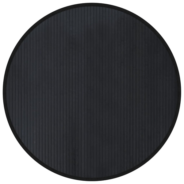 Runder Bambus Teppich Schwarz - 100cm