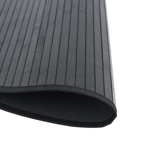 Runder Bambus Teppich Schwarz - 100cm