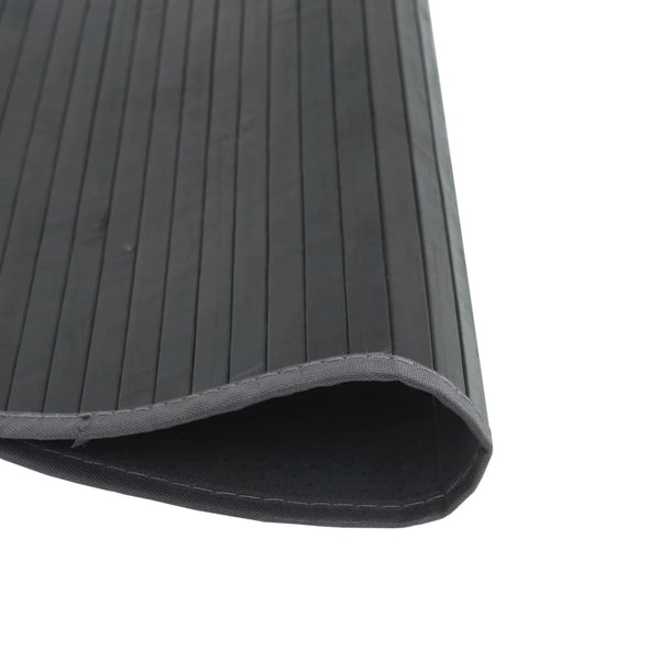 Grauer Bambus Teppich Rund, 100 cm