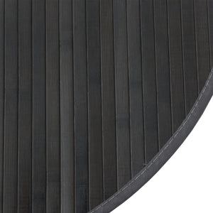 Grauer Bambus Teppich Rund, 100 cm