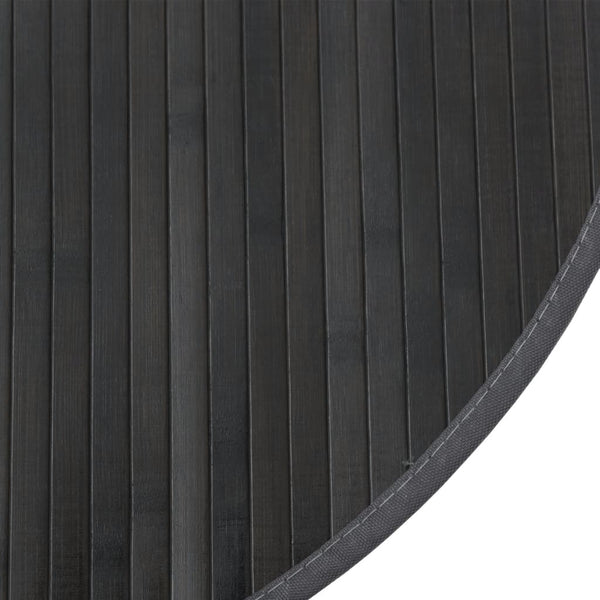 Grauer Bambus Teppich Rund, 100 cm