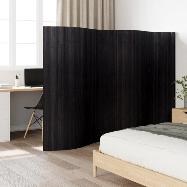 Schwarzer Bambus Paravent, 400x165 cm
