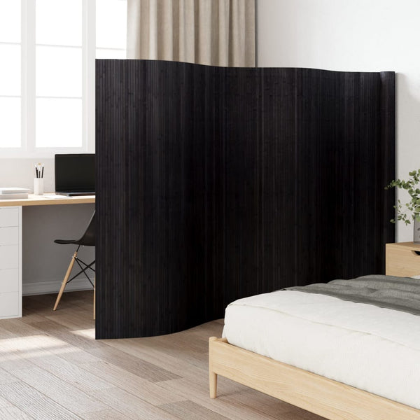 Schwarzer Bambus Paravent, 600x165 cm