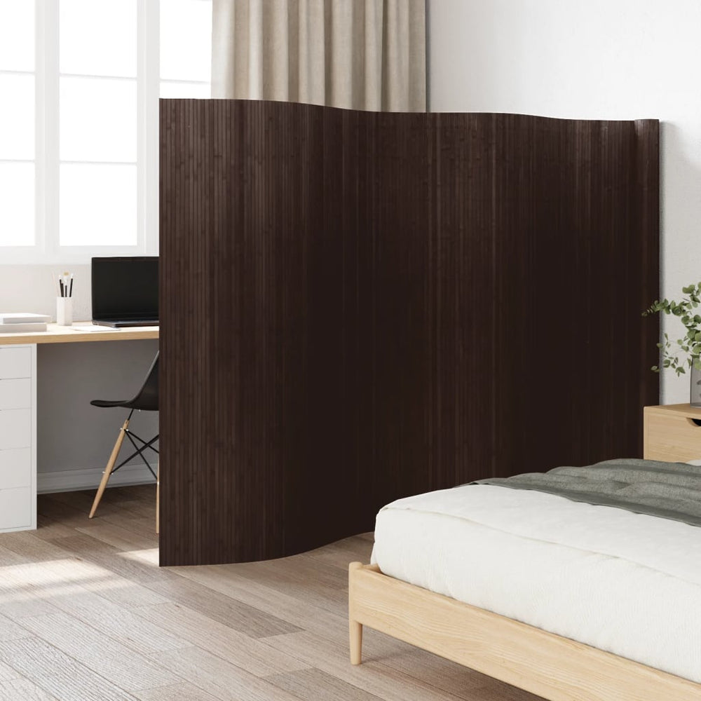 Dunkelbrauner Bambus Paravent 600x165 cm