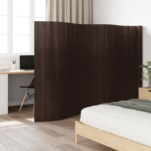 Dunkelbrauner Bambus Paravent 600x165 cm