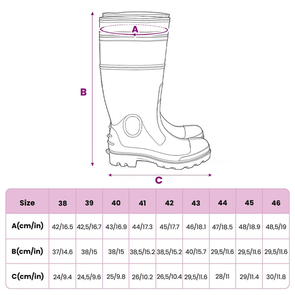 Gummistiefel Schwarz Größe 38 PVC