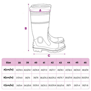 Gummistiefel mit Herausnehmbarem Innenfutter Schwarz Gr. 43 PVC