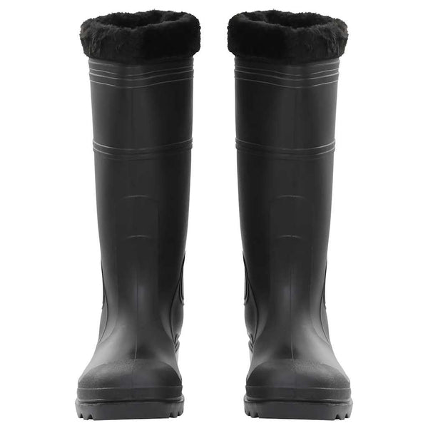 Gummistiefel mit Herausnehmbarem Innenfutter Schwarz Gr. 44 PVC
