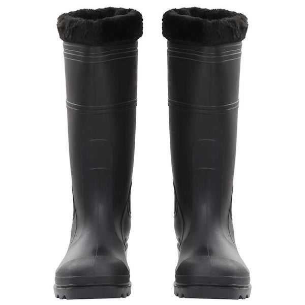 Gummistiefel mit Herausnehmbarem Innenfutter Schwarz Gr. 46 PVC