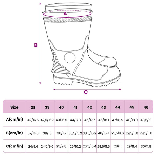 Gummistiefel Schwarz Größe 38 PVC