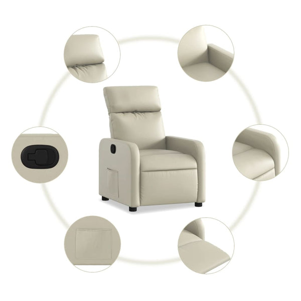 Relaxliege Creme Kunstleder