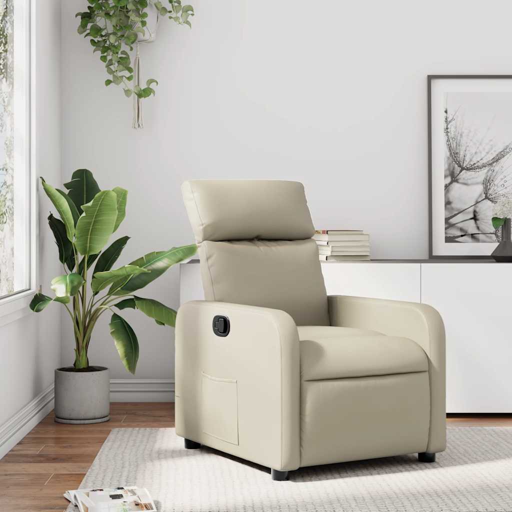 Relaxliege Creme Kunstleder