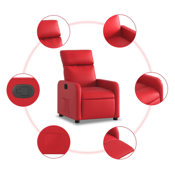 Relaxliege Rot Kunstleder