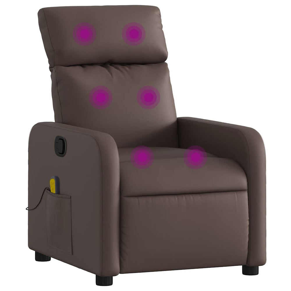 Massagesessel Braun Kunstleder Relaxsessel