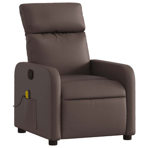 Massagesessel Braun Kunstleder Relaxsessel