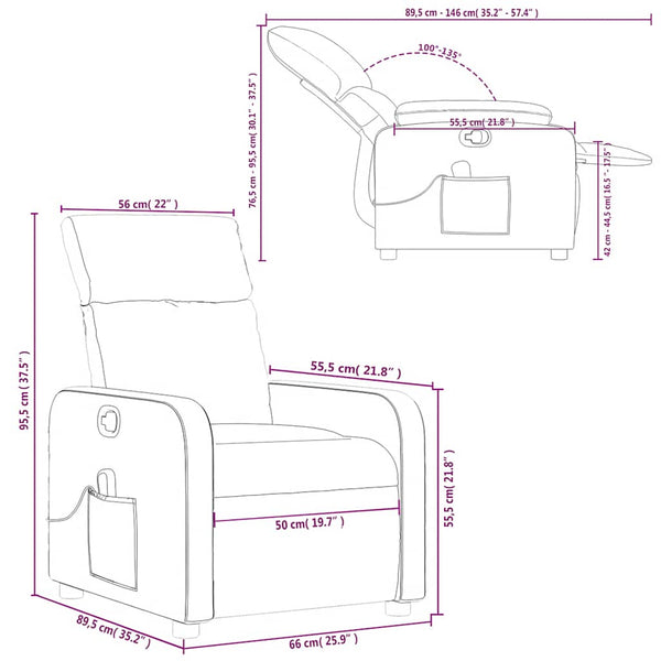 Massagesessel Braun Kunstleder Relaxsessel