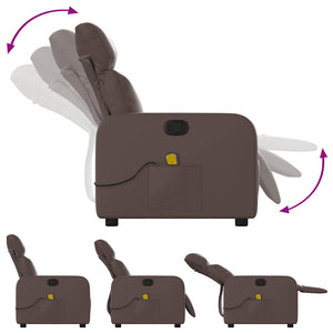 Massagesessel Braun Kunstleder Relaxsessel