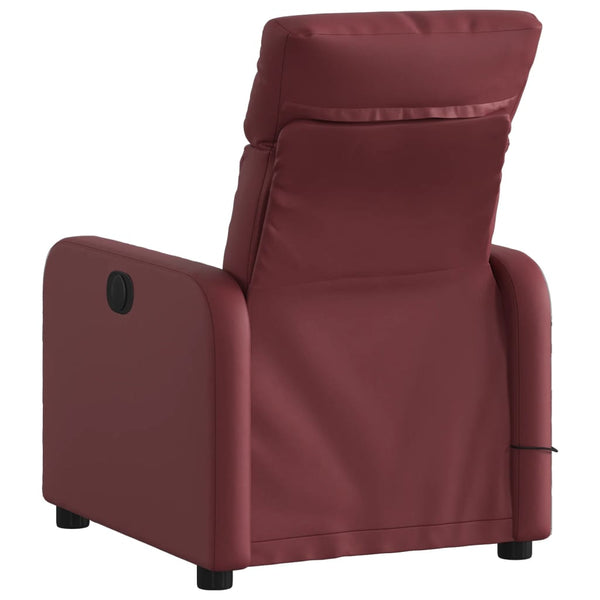 Massagesessel Weinrot Kunstleder Relaxsessel